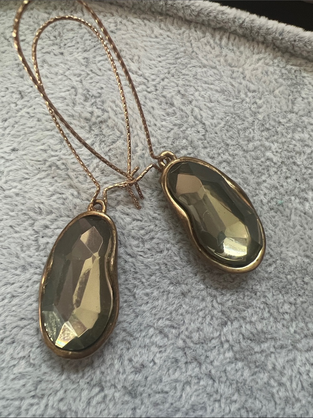 Vintage Robert Lee Morris Gold-Tone faux smoky quartz Crystal Drop Earrings